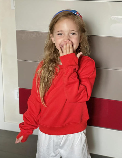 Arshiner Girls Sweatshirt Crop Tops Cropped Ribbed Shirts