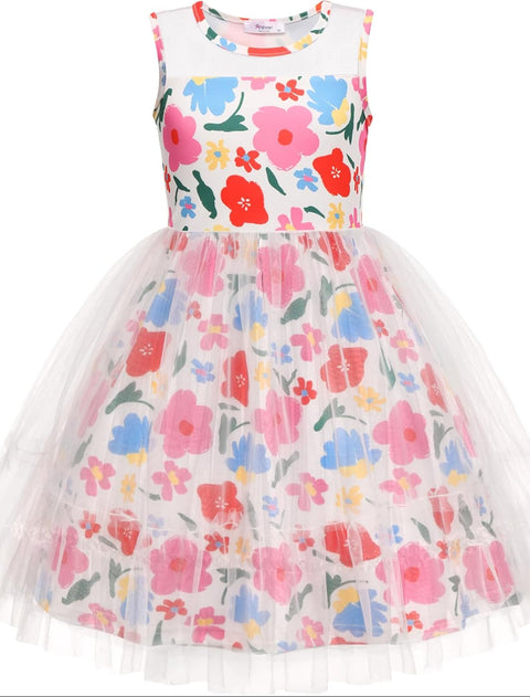 [2T-7Y] Arshiner Toddler Sleeveless Formal Dress Fancy Cute Tulle Glitter Dresses