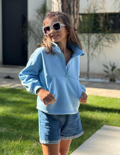 Arshiner Girls Half Zip Sweatshirt Fleece Quarter Pullover