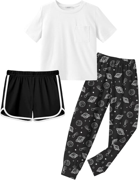 Arshiner Girls Clothes 3 Piece Outfits Short Sleeve Shirt