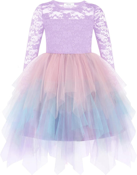 Arshiner Flower Girl Dress Toddler Contrast Lace Tutu Tulle Dresses