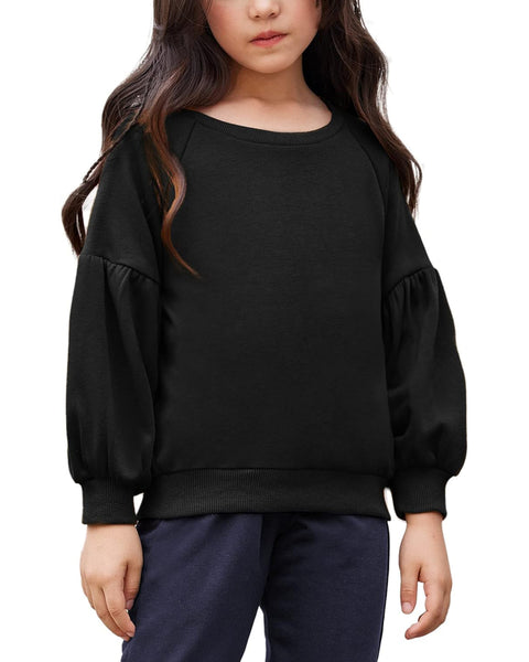 Arshiner Girls Casual Puff Lantern Long Sleeve Raglan Sweatshirts