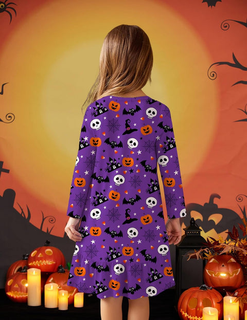 Arshiner Girls' Long Sleeve Cute Nightie Pajama Dress