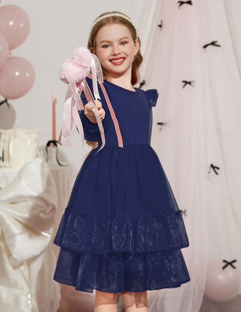 Arshiner Toddler Girls Tiered Tutu Dress Fall Formal Dresses