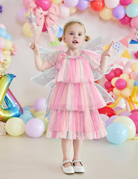 Arshiner Girls Tulle Dress Toddler Layered Tutu Dresses