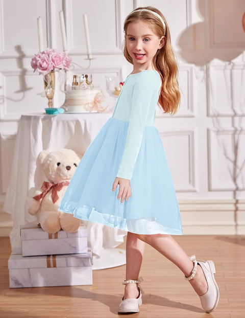 Arshiner Toddler Girls Tutu Dress Long Sleeve Party Dresses