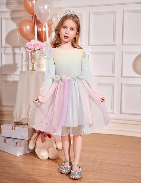 Arshiner Girls Tulle Dresses with Bow Tie Party Dress