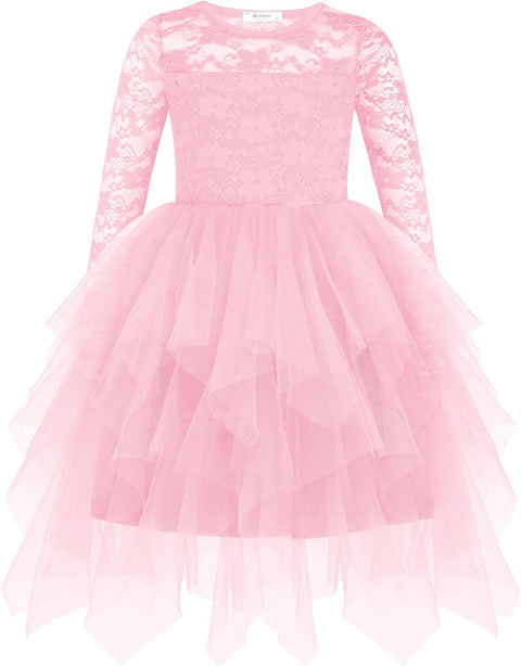 Arshiner Flower Girl Dress Toddler Contrast Lace Tutu Tulle Dresses