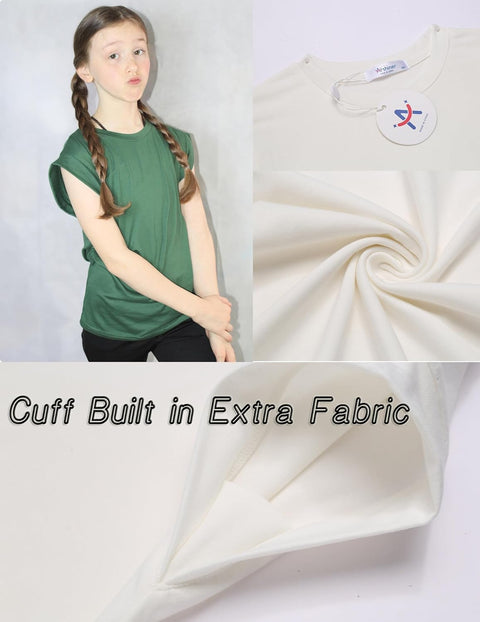Arshiner Girls T Shirts Cap Sleeves Casual Summer Tops Tank Tee