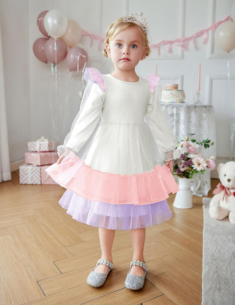 Arshiner Toddler Girls Tiered Tutu Dress Fall Formal Dresses