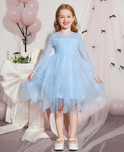 Arshiner Flower Girl Dress Toddler Contrast Lace Tutu Tulle Dresses
