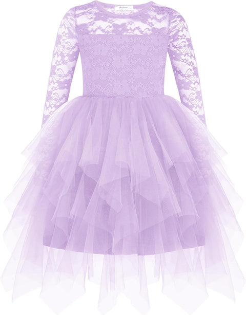 Arshiner Flower Girl Dress Toddler Contrast Lace Tutu Tulle Dresses