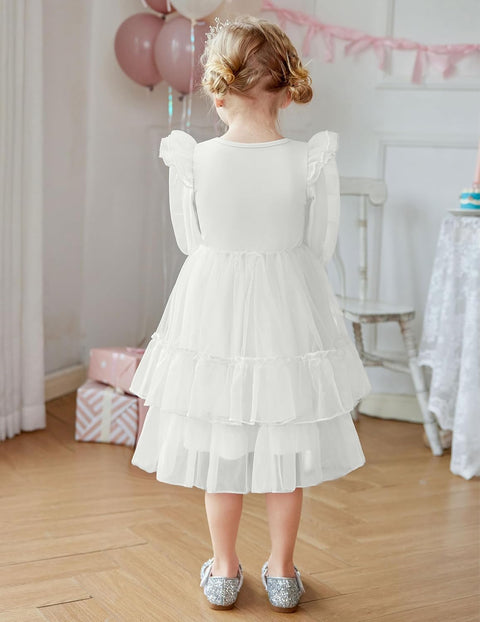 Arshiner Toddler Girls Tiered Tutu Dress Fall Formal Dresses