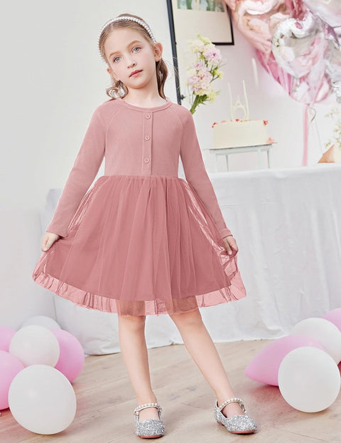 Arshiner Toddler Girls Tutu Dress Long Sleeve Party Dresses