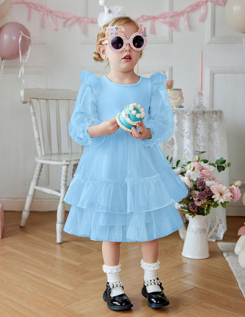 Arshiner Toddler Girls Tiered Tutu Dress Fall Formal Dresses