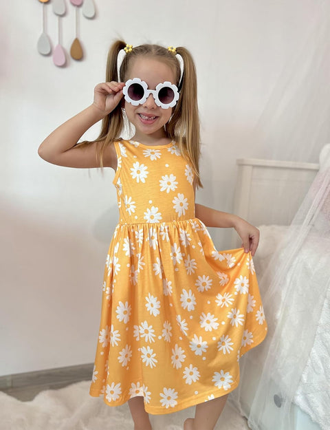 【2-6Y】Arshiner Toddler Girls Dress Back Bowknot Twirly Sundress with Pockets