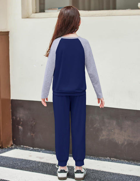 Arshiner Girls 2 Piece Outfits Long Sleeve Sweatsuit Set