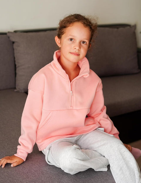 Arshiner Girls Half Zip Sweatshirt Fleece Quarter Pullover