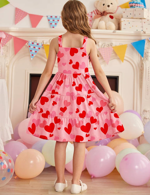 Arshiner Toddler Girl Dresses Casual Sleeveless Swing Flowy Sundress