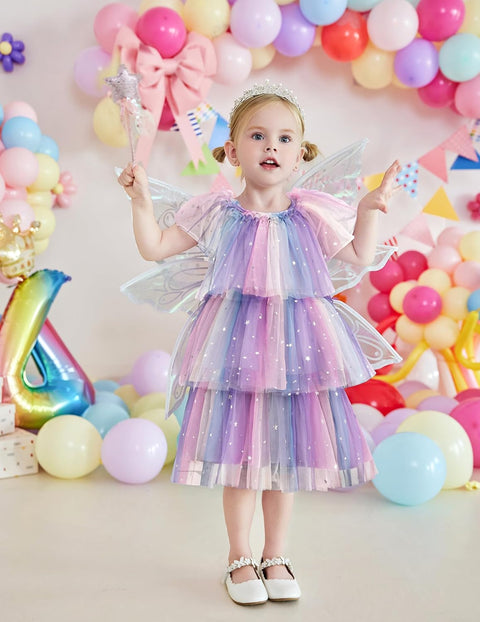 Arshiner Girls Tulle Dress Toddler Layered Tutu Dresses