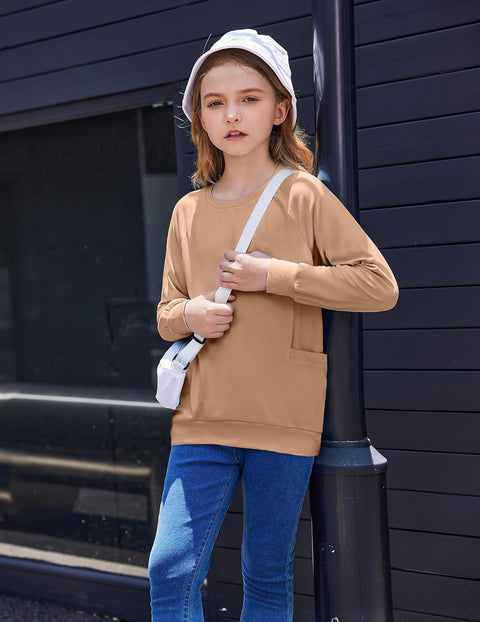 Arshiner Girls Long Sleeve Shirts with Pockets