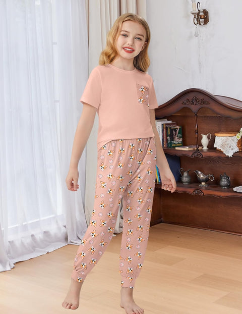 Arshiner Girls Clothes 3 Piece Outfits Short Sleeve Shirt
