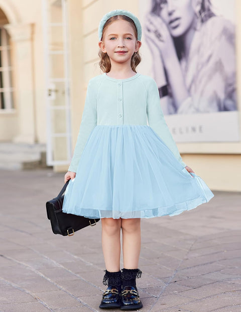 Arshiner Toddler Girls Tutu Dress Long Sleeve Party Dresses