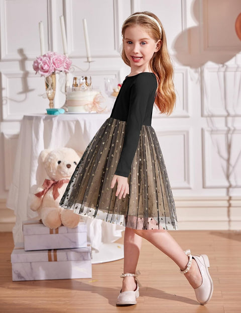 Arshiner Toddler Girls Tutu Dress Long Sleeve Party Dresses
