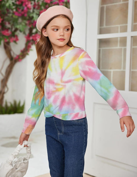 Arshiner Girls Casual Twist Front Lightweight Sweatshirt