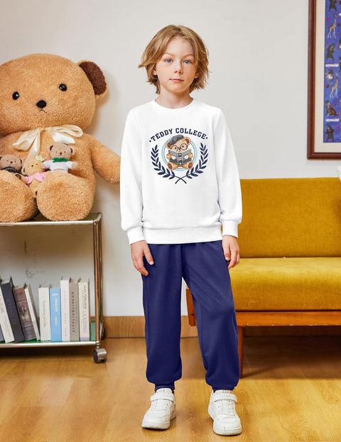 Arshiner Boys Teddy Bear Sweatshirt and Pants Outfit Set