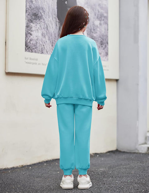 Arshiner Girls 2 Piece Outfits Oversize Sweatshirt and Sweatpant Sets