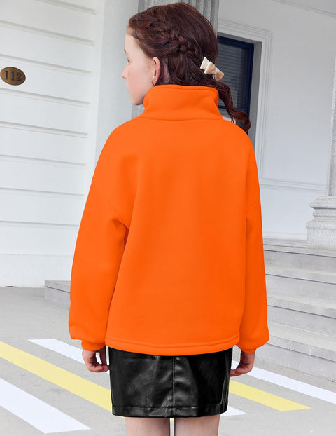 Arshiner Girls Half Zip Sweatshirt Fleece Quarter Pullover