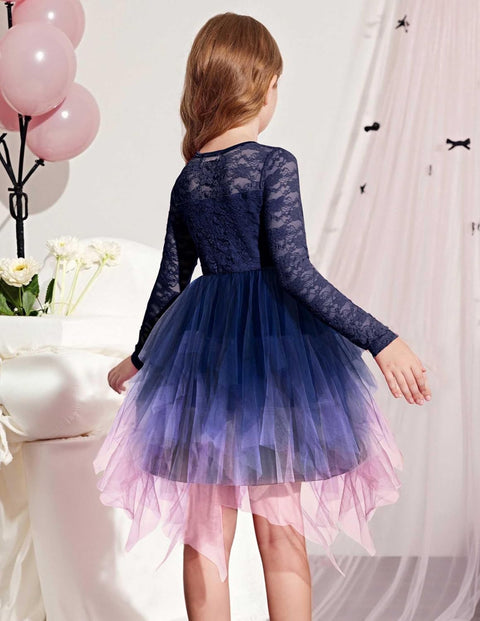 Arshiner Flower Girl Dress Toddler Contrast Lace Tutu Tulle Dresses