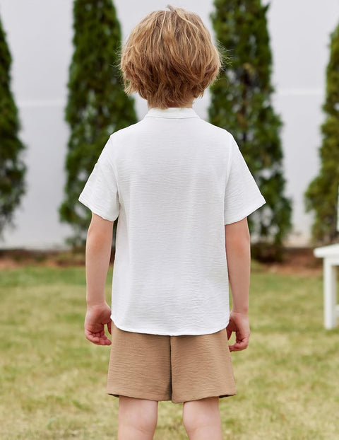 Arshiner Toddler Boys Piece Set Shirt and Shorts Outfits with Pocket 2-8 Years
