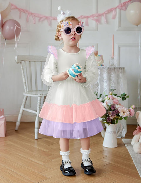 Arshiner Toddler Girls Tiered Tutu Dress Fall Formal Dresses