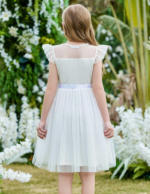 [2-8Y] Arshiner Toddler Girls Tutu Dress Contrast Mesh Party Dresses