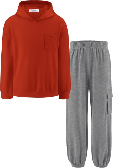 Arshiner Boys Long Sleeve Hoodie and Pants Outfit Set