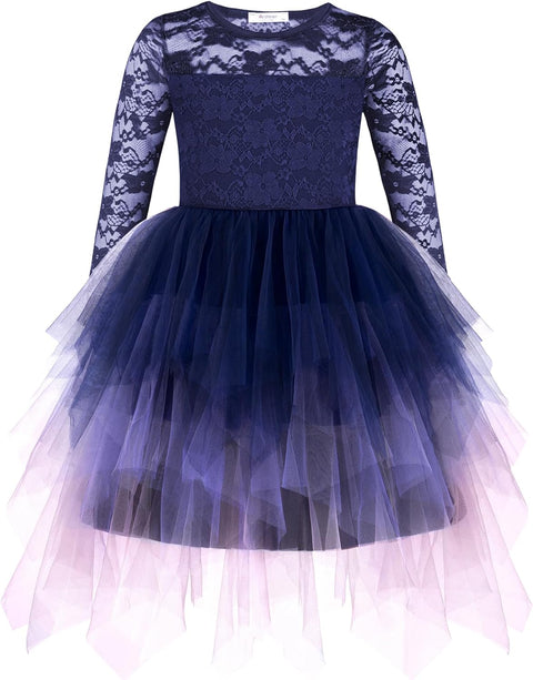 Arshiner Flower Girl Dress Toddler Contrast Lace Tutu Tulle Dresses