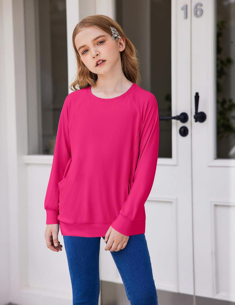 Arshiner Girls Long Sleeve Shirts with Pockets