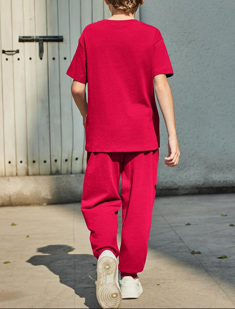 Arshiner Boy's Pants Set - 2 Piece ColorBlock T-Shirt and Pants