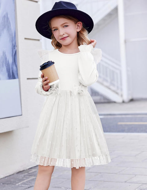 Arshiner Girls Tulle Dresses with Bow Tie Party Dress