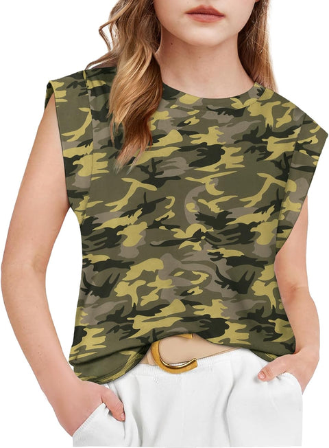 Arshiner Girls T Shirts Cap Sleeves Casual Summer Tops Tank Tee