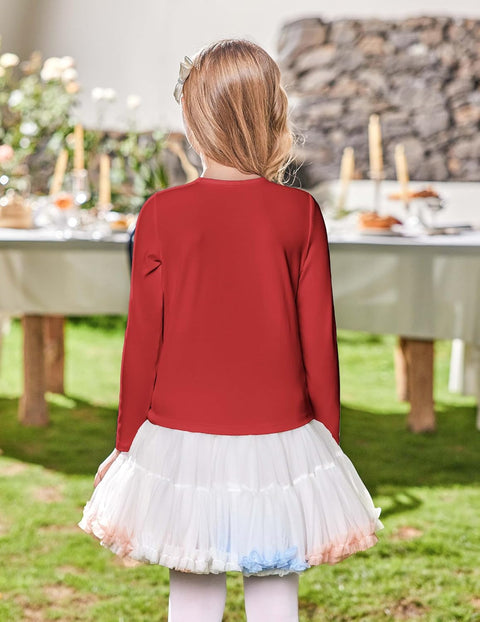 Arshiner Girls Pleated Long Sleeve Shirts
