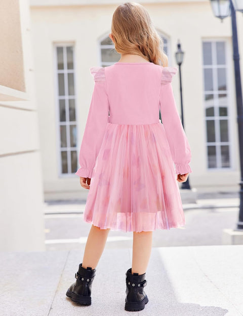 Arshiner Girls Tulle Dresses with Bow Tie Party Dress