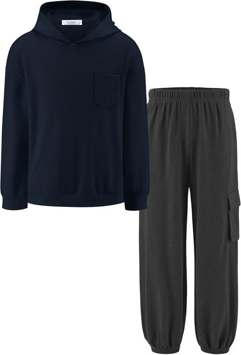 Arshiner Boys Long Sleeve Hoodie and Pants Outfit Set