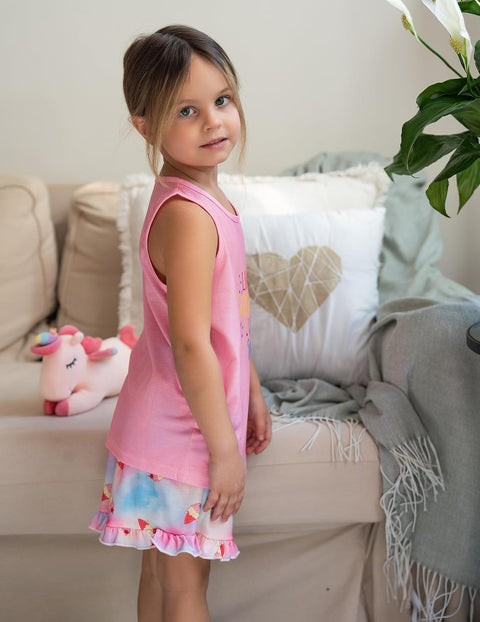 Arshiner Girls Pajamas Ruffle Sleepwear Tank Top and Shorts Set Pjs Outfit