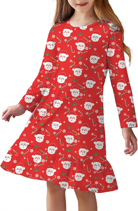 Arshiner Girls' Sleepwear Long Sleeve Cute Nightie Pajama Dress
