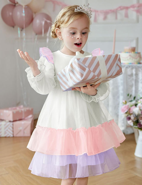 Arshiner Toddler Girls Tiered Tutu Dress Fall Formal Dresses