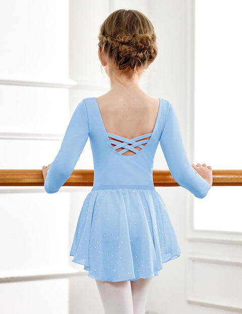 Arshiner Girls Ballet Leotards with Chiffon Dance Skirt