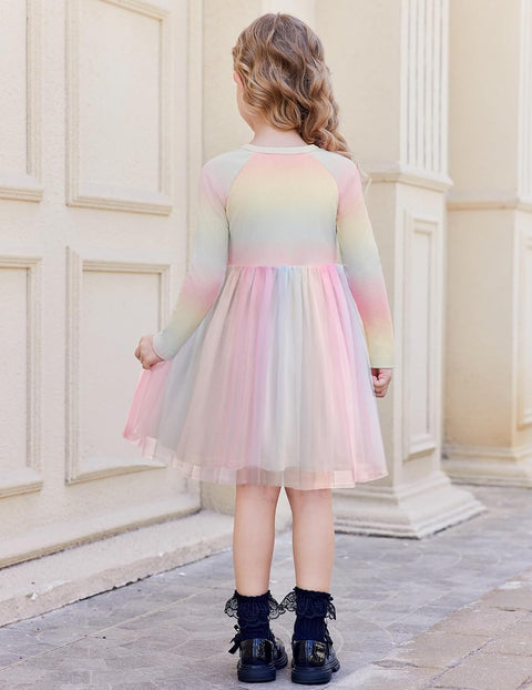 Arshiner Toddler Girls Tutu Dress Long Sleeve Party Dresses